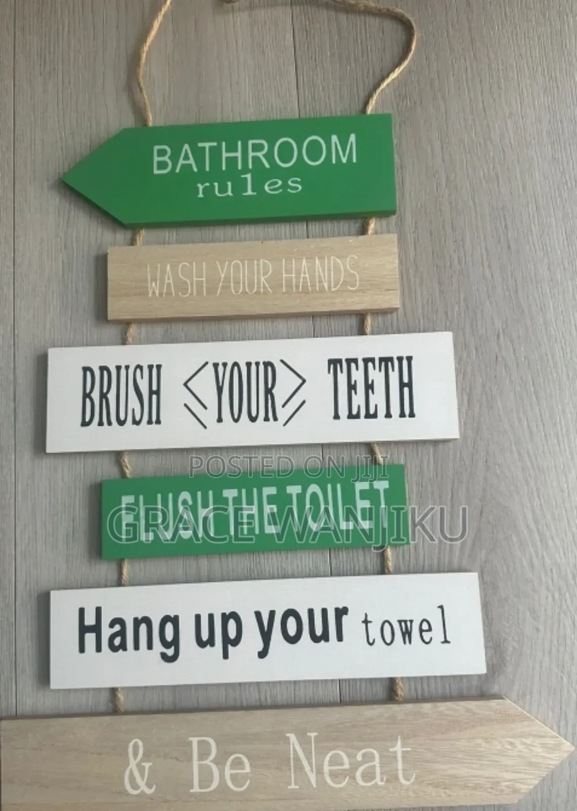 ✅ Hanging Board Wooden House Rules