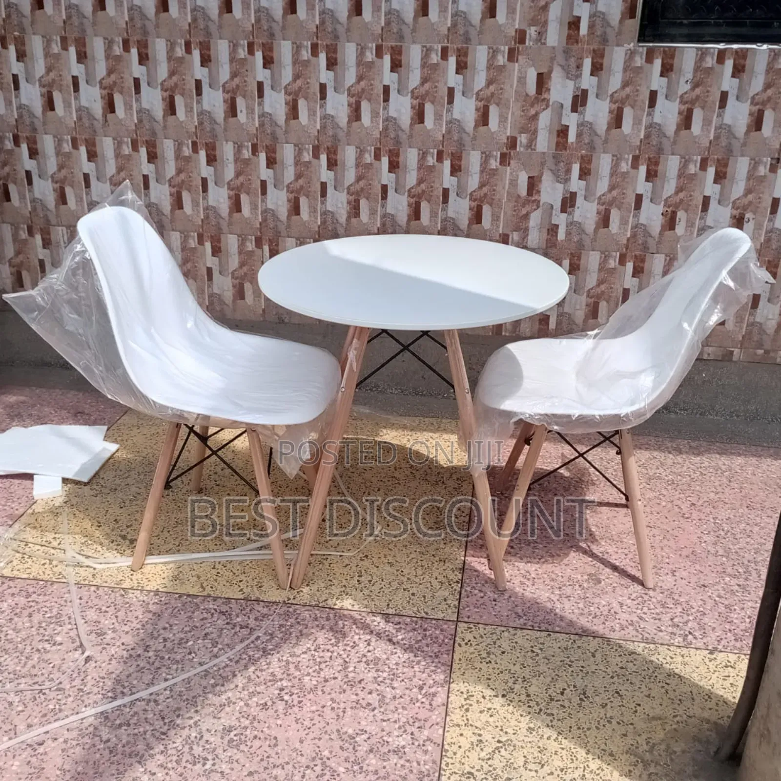 White Round Table and 2 - Chairs