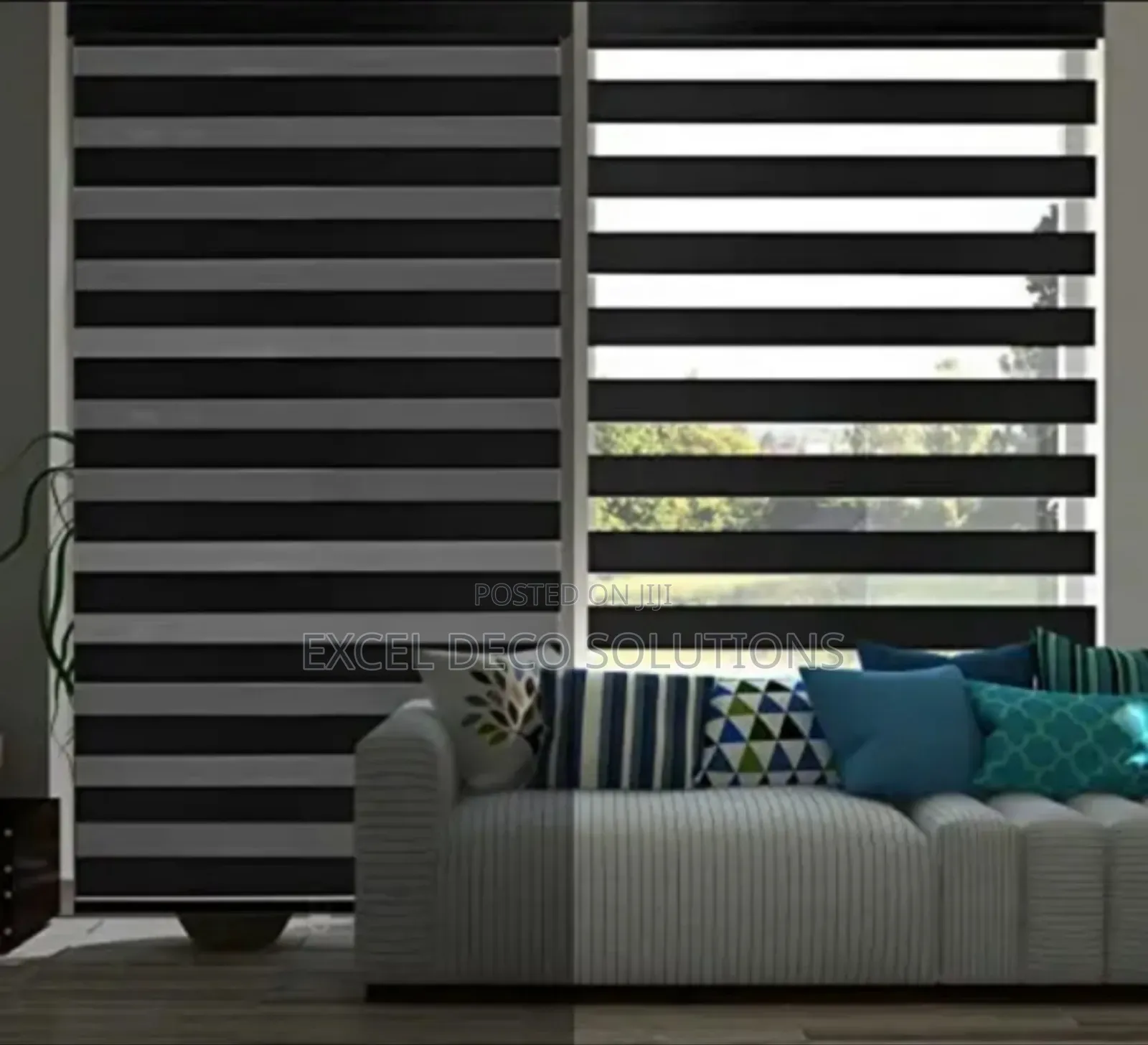 Transitional Zebra Blinds for Kitchens