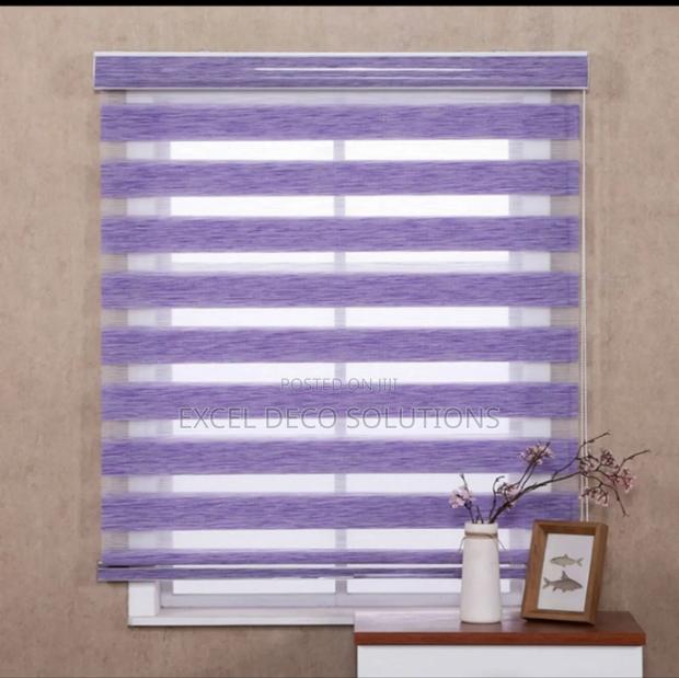 Zebra Blinds With Built-in Valance Cover - main view