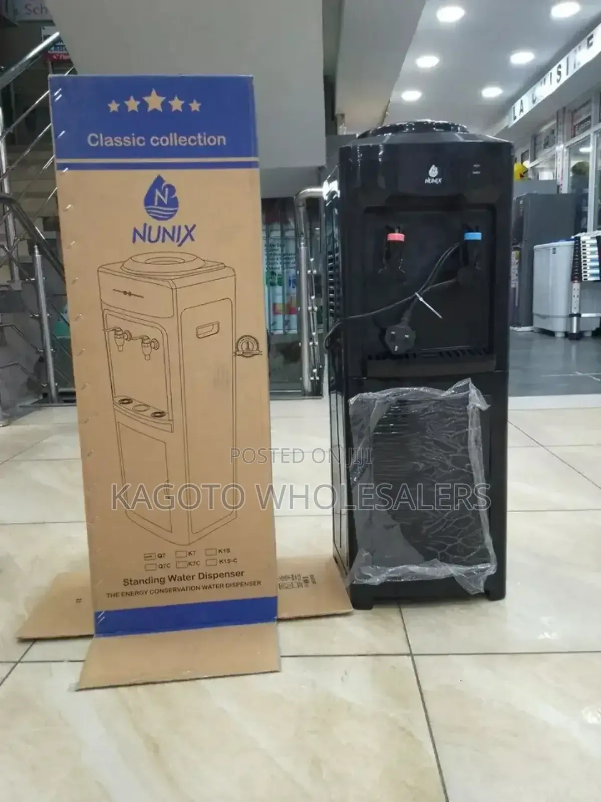 Black 2 Taps Hot and Normal Nunix Water Dispenser