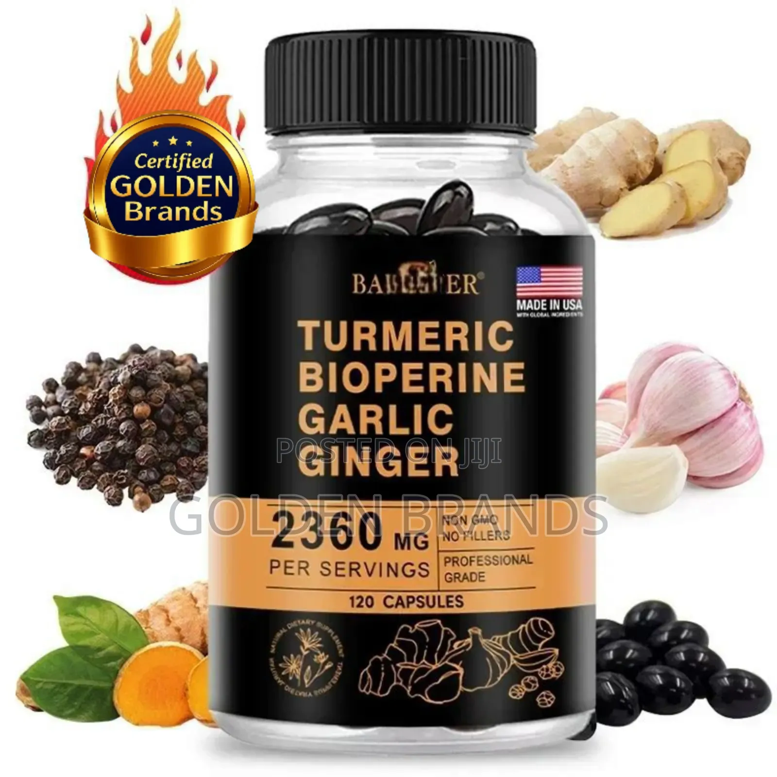 Super 4 in 1-Turmeric, Garlic, Ginger, Black Pepper 120 PCS