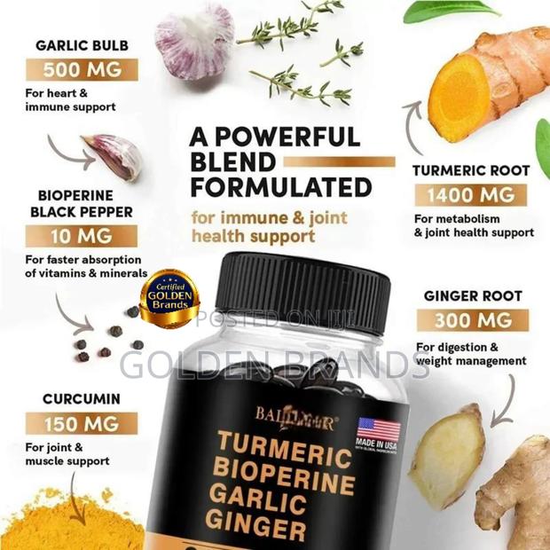 Herbal Power: 4 in 1-Turmeric, Garlic, Ginger Bioperine - main view