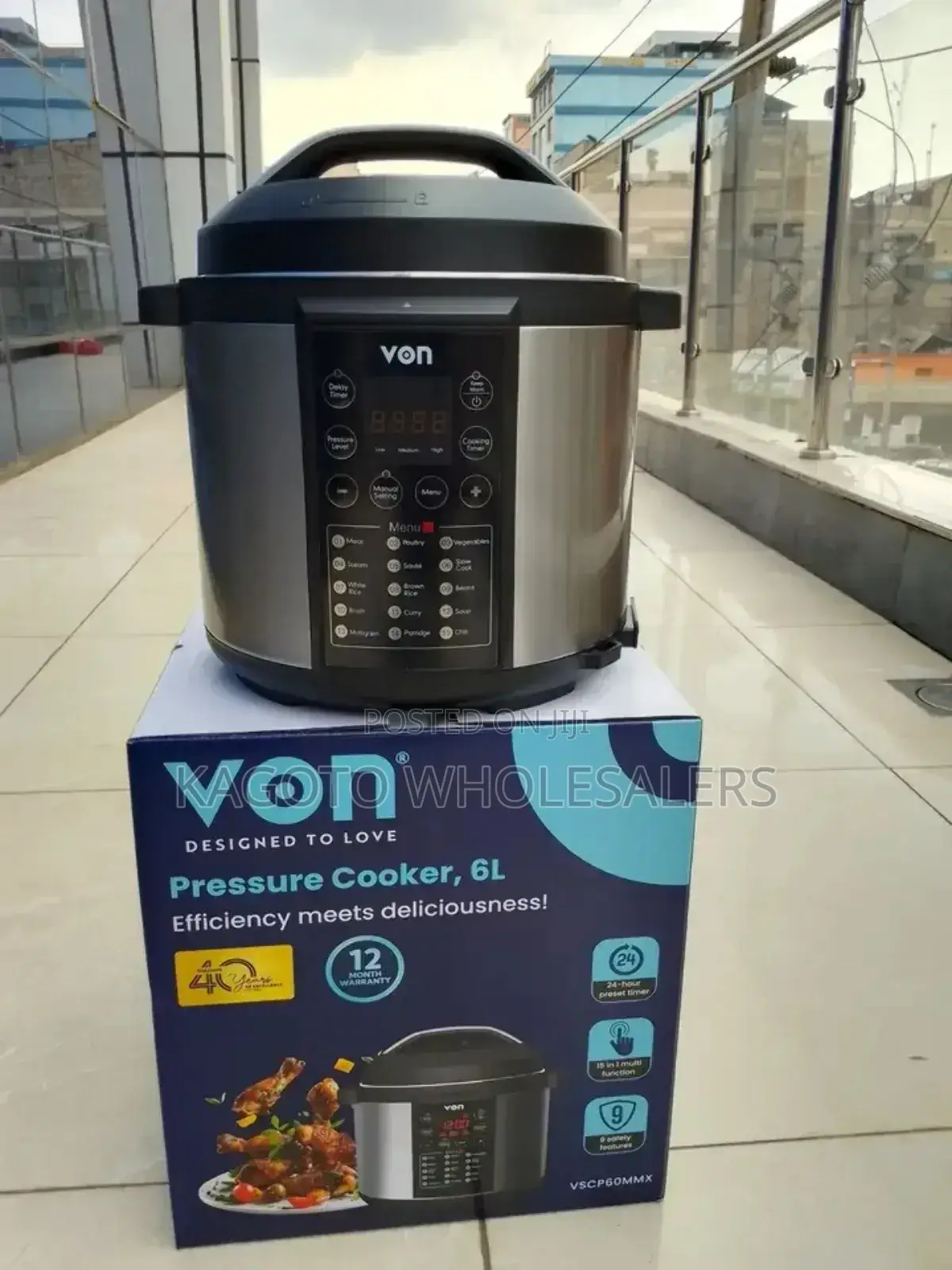 12 Months Warranty Von Pressure Cooker -6 Litres