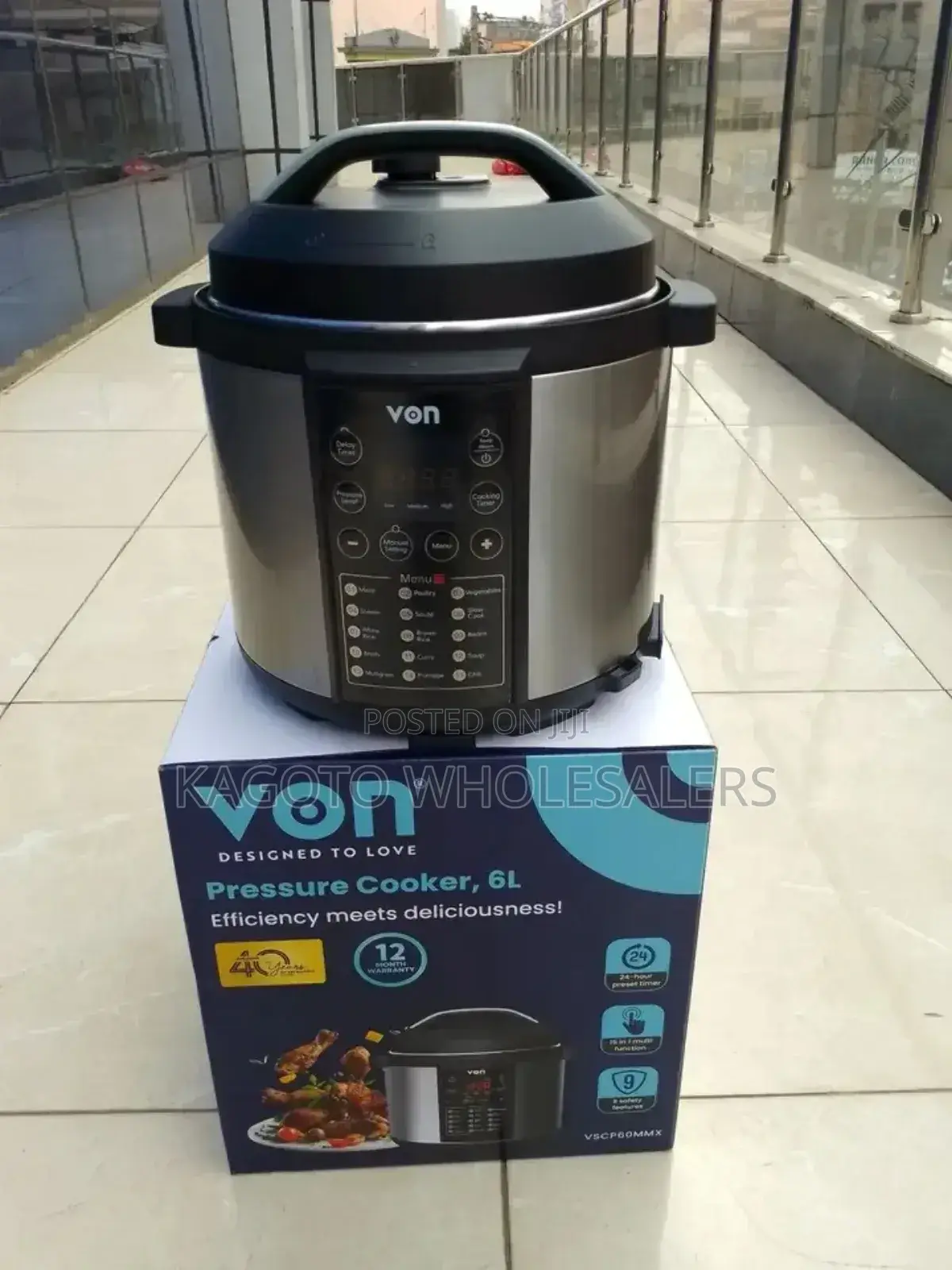 12 Months Warranty Von Pressure Cooker -6 Litres