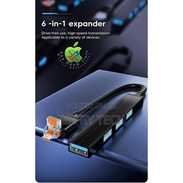 6 in 1 Usb + Type-C to 4*Usb Portable High Speed Transmissi - thumbnail 2