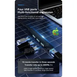 6 in 1 Usb + Type-C to 4*Usb Portable High Speed Transmissi