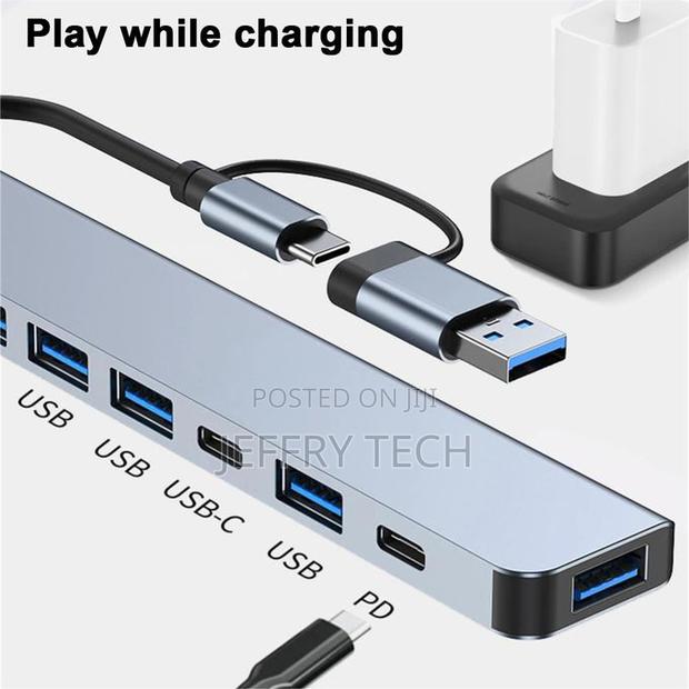 Usb Hub 7 in 1 With Aluminum Type C Adapter