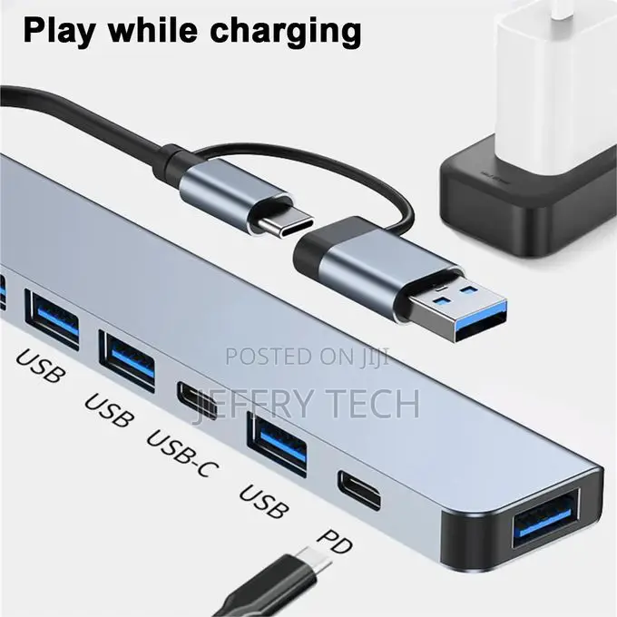 Usb Hub 7 in 1 With Aluminum Type C Adapter