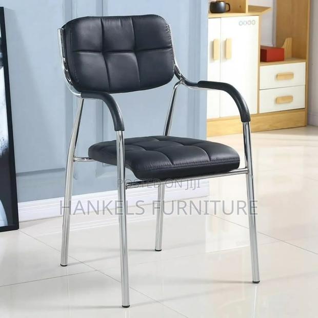 Black Soft Leather Office Visitors Chair