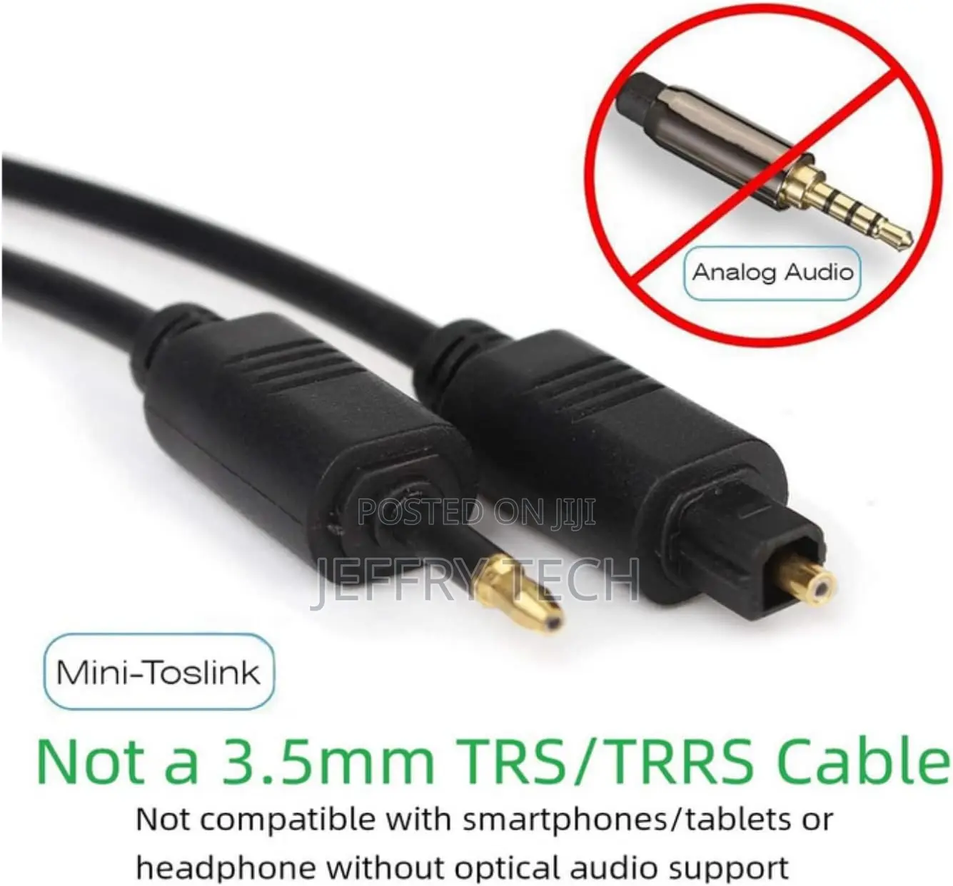 Digital Toslink to Mini Toslink Cable 3.5 Optical Spdif R 1m
