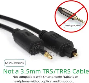 Digital Toslink to Mini Toslink Cable 3.5 Optical Spdif R 1m