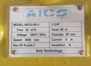 Aico Sewage Submersible Pump 5.5hp 80m Three Phase 2 Inches*