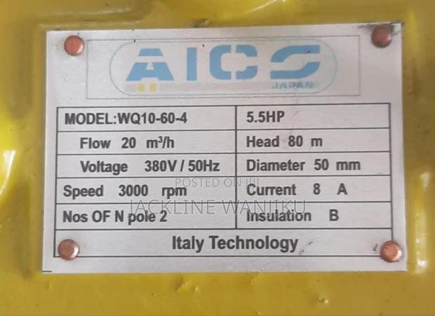 Aico Sewage Submersible Pump 5.5hp 80m Three Phase 2 Inches* - thumbnail 2