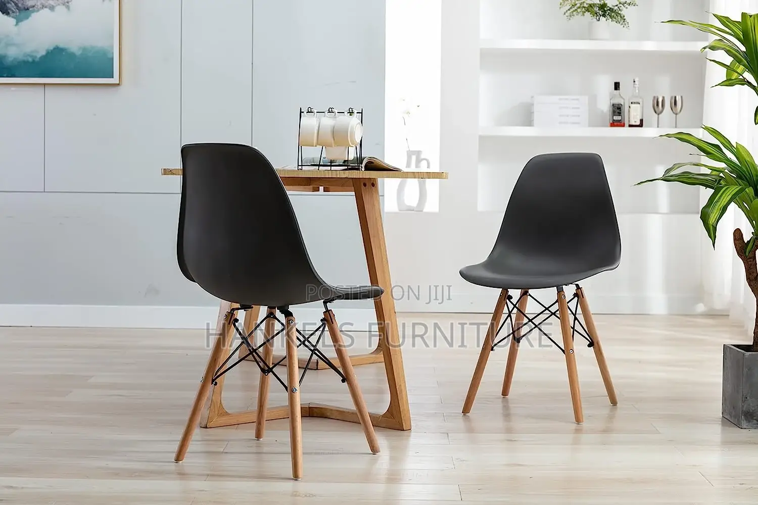Smart Light Duty Black 4-Legged Eames Chair