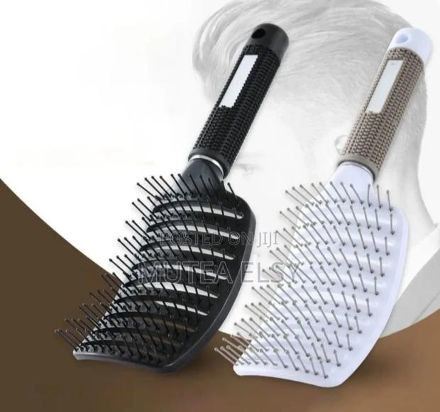 Black White Curved Vented Professional Dentangling Comb - thumbnail 2