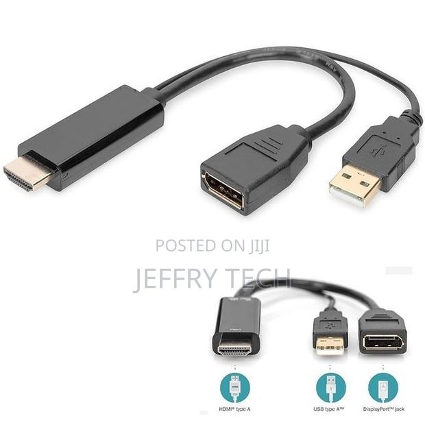 Hdmi Male to Displayport Female, Hdmi Hd to Dp + Usb to Dp