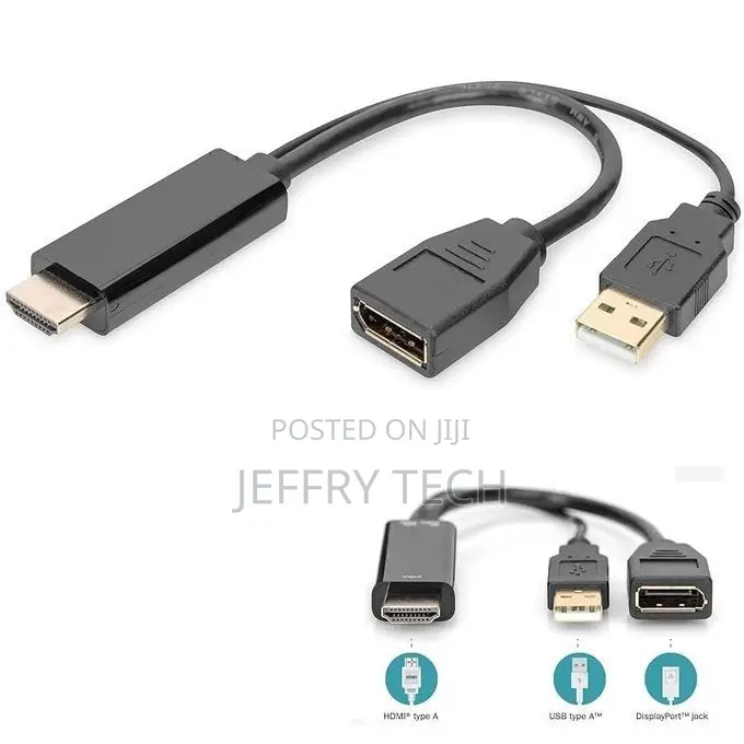 Hdmi Male to Displayport Female, Hdmi Hd to Dp + Usb to Dp