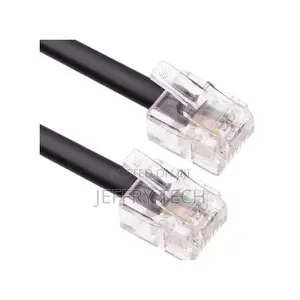 Black Telephone Cable Rj11 Male to Rj11 Male 10 Meters
