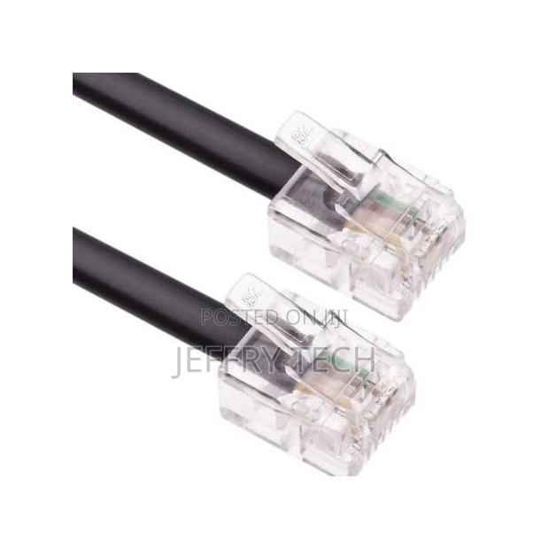Black Telephone Cable Rj11 Male to Rj11 Male 10 Meters