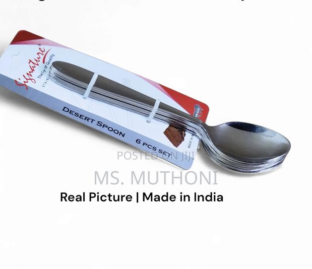 6 Signature Premium Stainless Steel Dessert Spoon