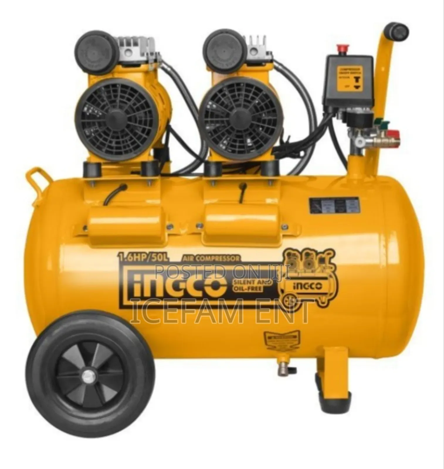 Ingco Silent and Oil-Free Air Compressor/50l Air Compressor