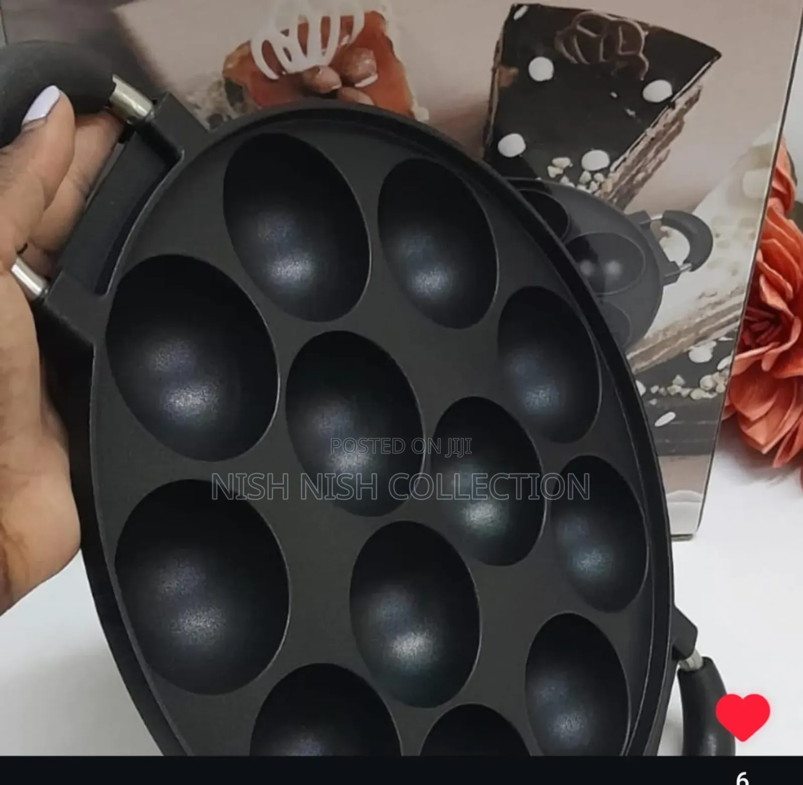 12 Holes Vitumbua Pan With Glass Lid