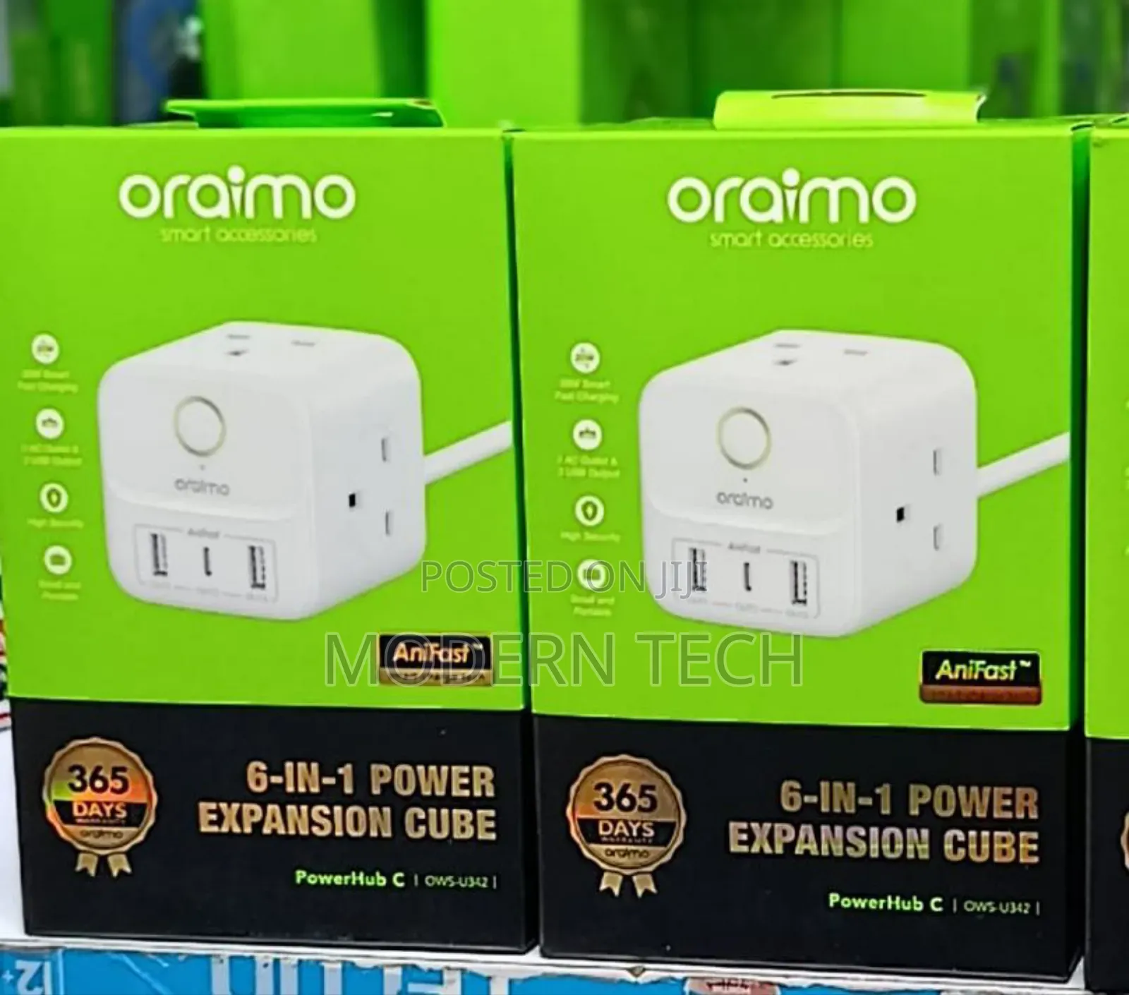Oraimo Powerhub 2 1.5m 6-in-1 Power Cube