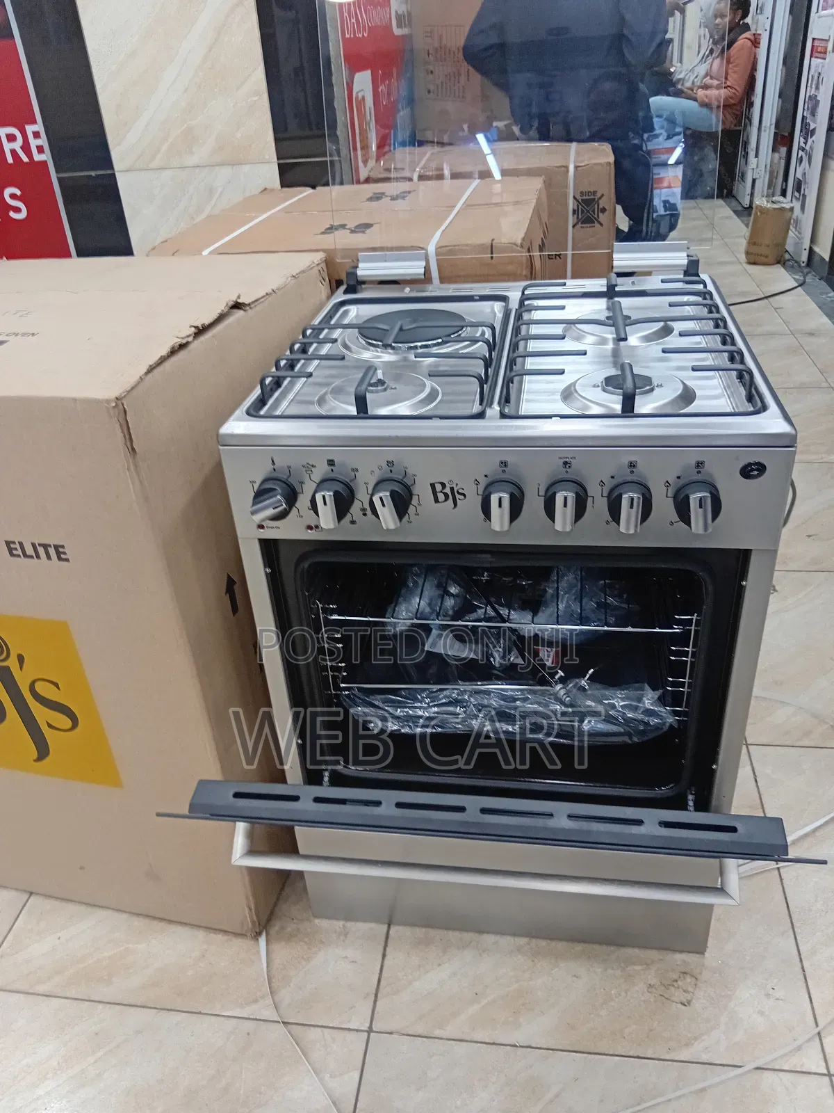BJS 3 Gas 1 Electric Standing Cooker – Elite Inox With Oven