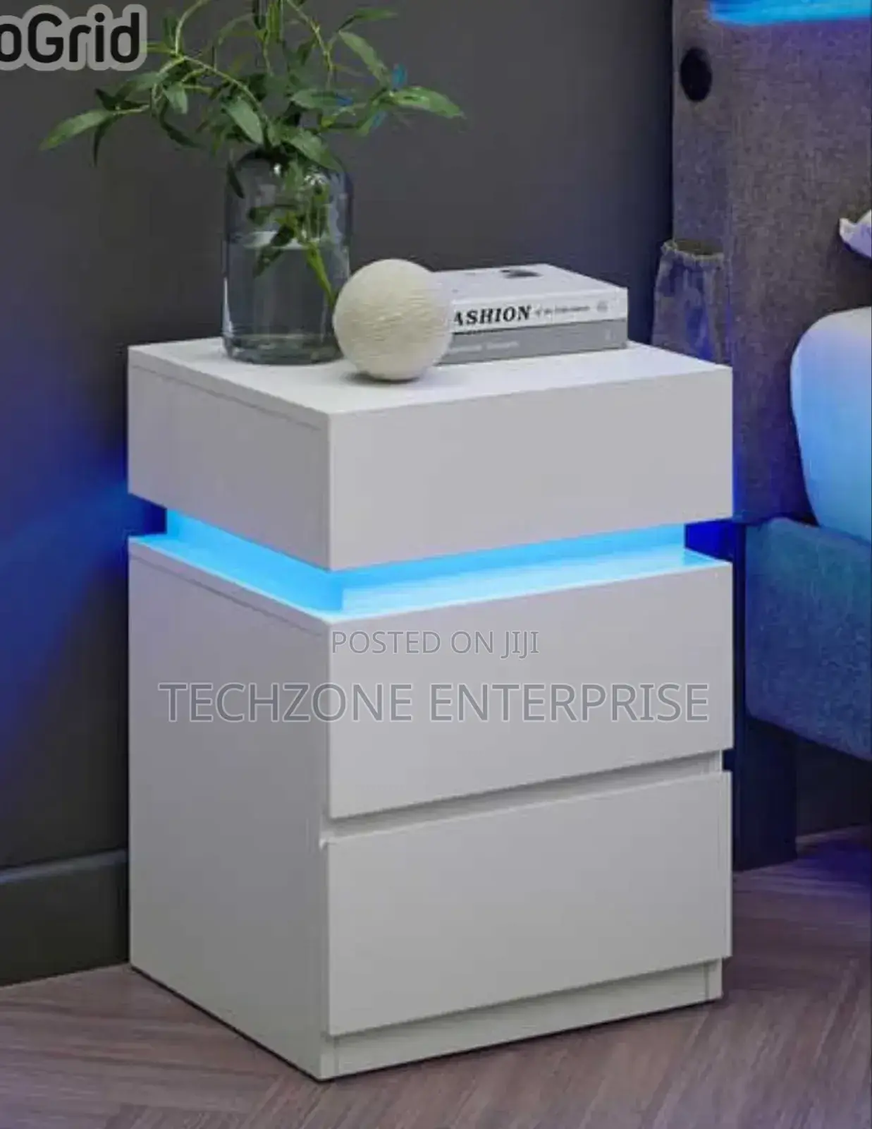 Nightstand - Modern Viasagle Nightstands With Led Lights ;
