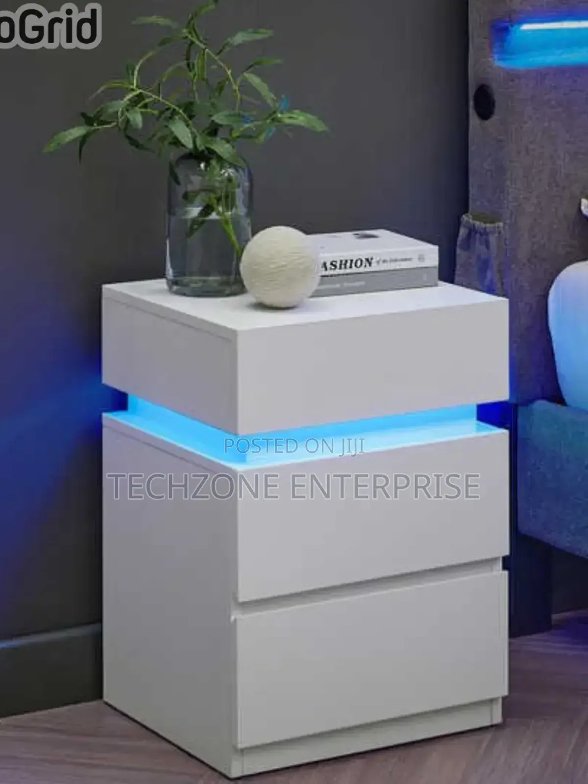 Modern Viasagle Nightstands Bedside With Led Lights 