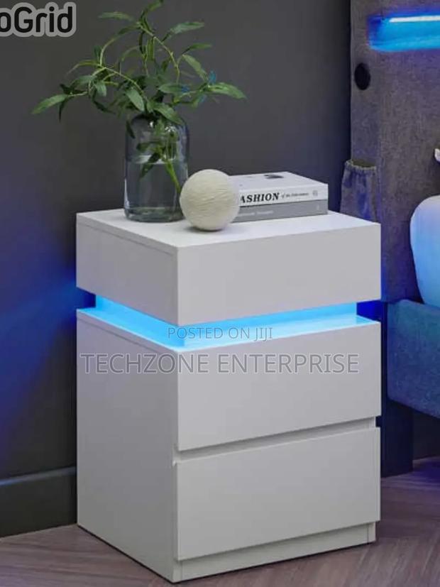 Modern Viasagle Nightstands Bedside With Led Lights - main view