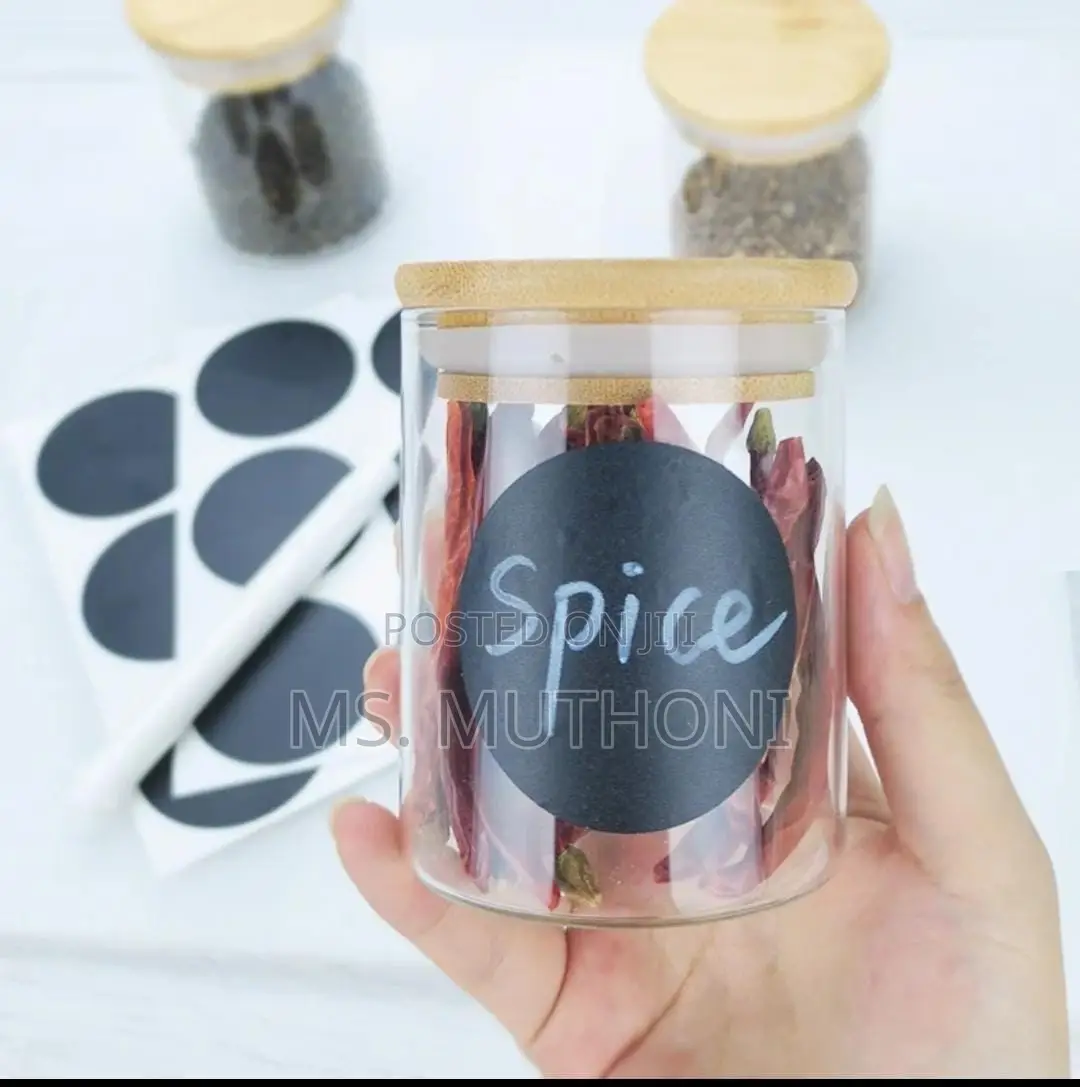 Round Glass Jars Set 12pc Jars Mlids Labels +Pen