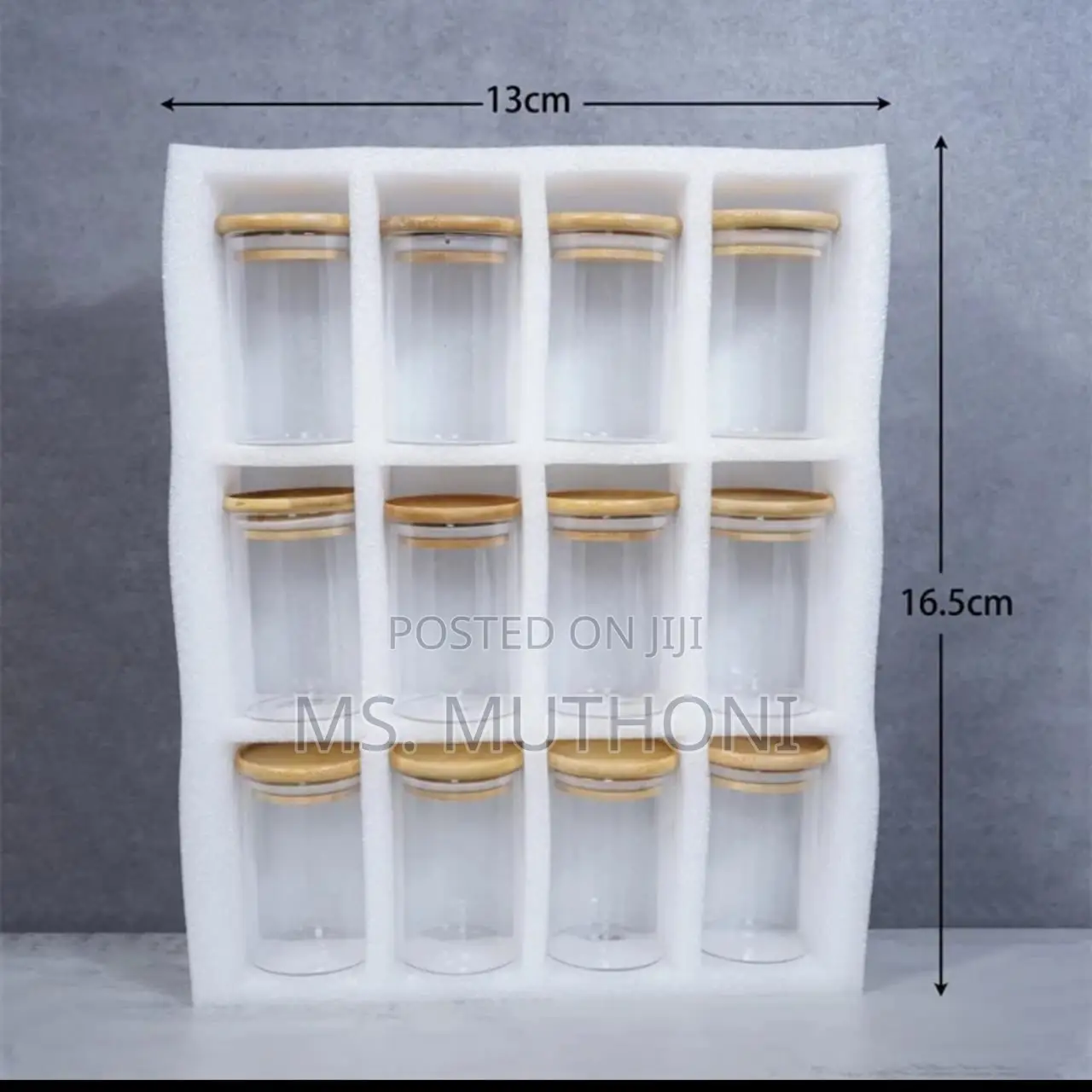 Big Size Glass Spice Jars With Airtight Bamboo Lids 350ml
