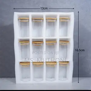 Big Size Glass Spice Jars With Airtight Bamboo Lids 350ml