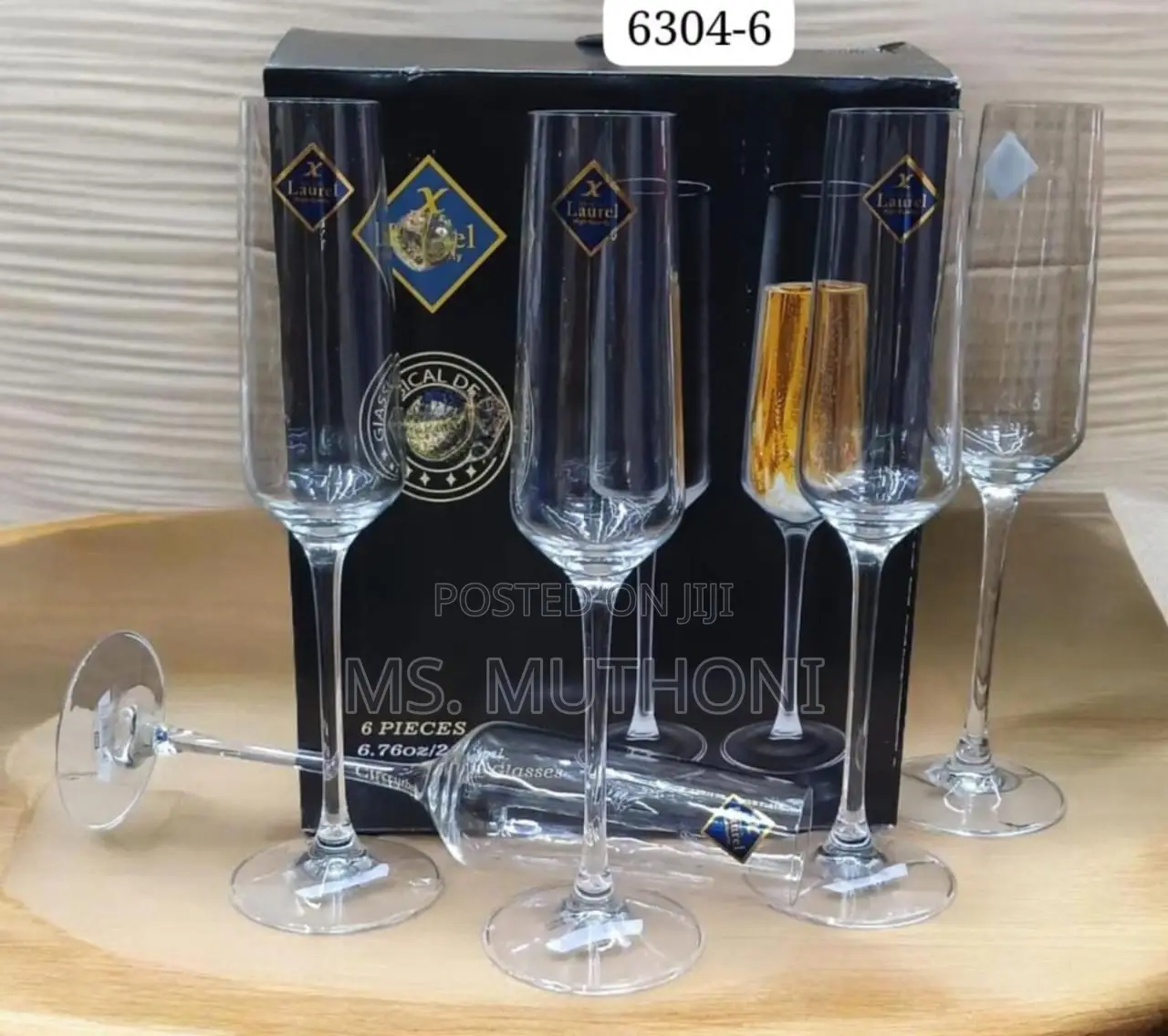 *190ml Long Stem Champagne/Flute Glasses /6pcs*