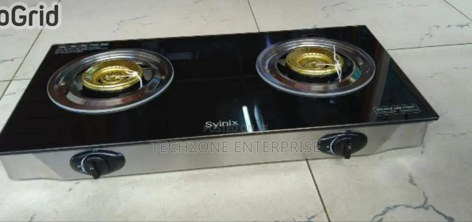 Syinix Glass Top Table Top Double Gas Burner ;
