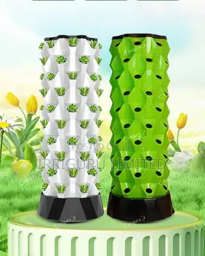 Green Hydroponic Vegetable Tower