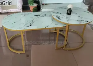 Modern White Marble Coffee Table(Glass Effect )