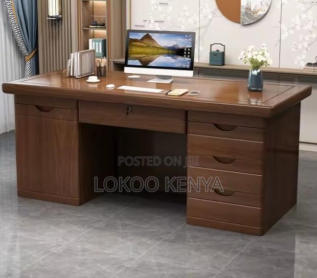 Office Desk : Unique Brown Staff Office Desk