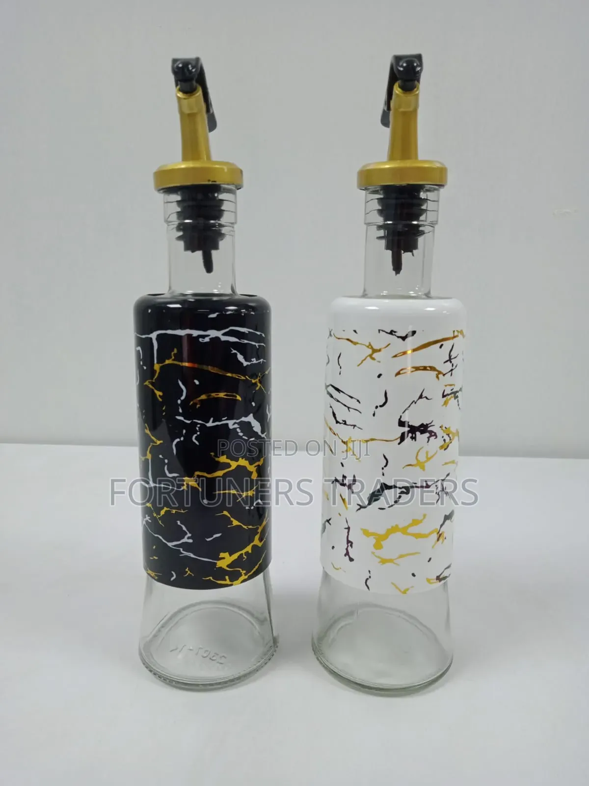 Glass Marble Oil/Vinegar Dispenser Bottle