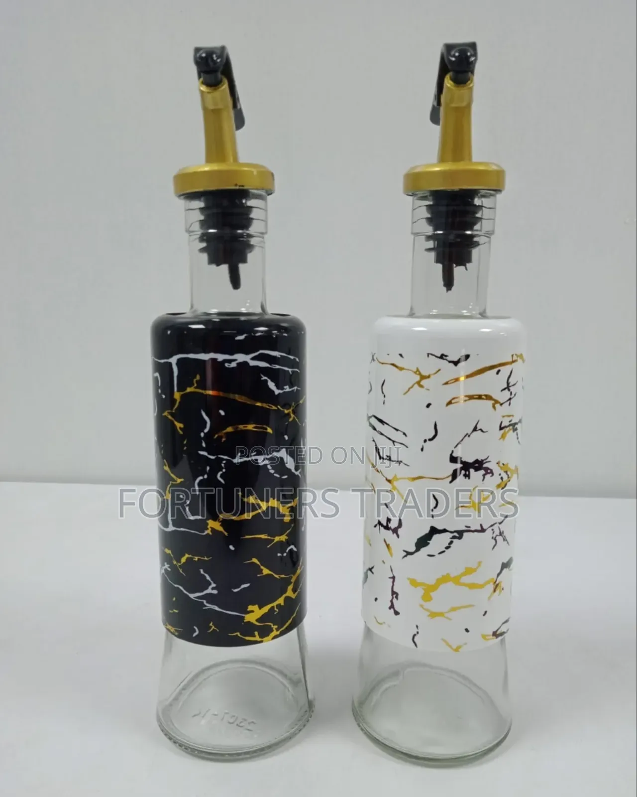 Glass Marble Oil Dispenser Bottle