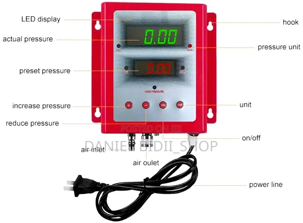 Toller Digital Petrol Station Tyre Inflator Gauge