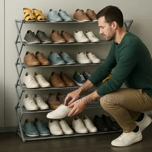5 Tier Metallic Shoe Rack