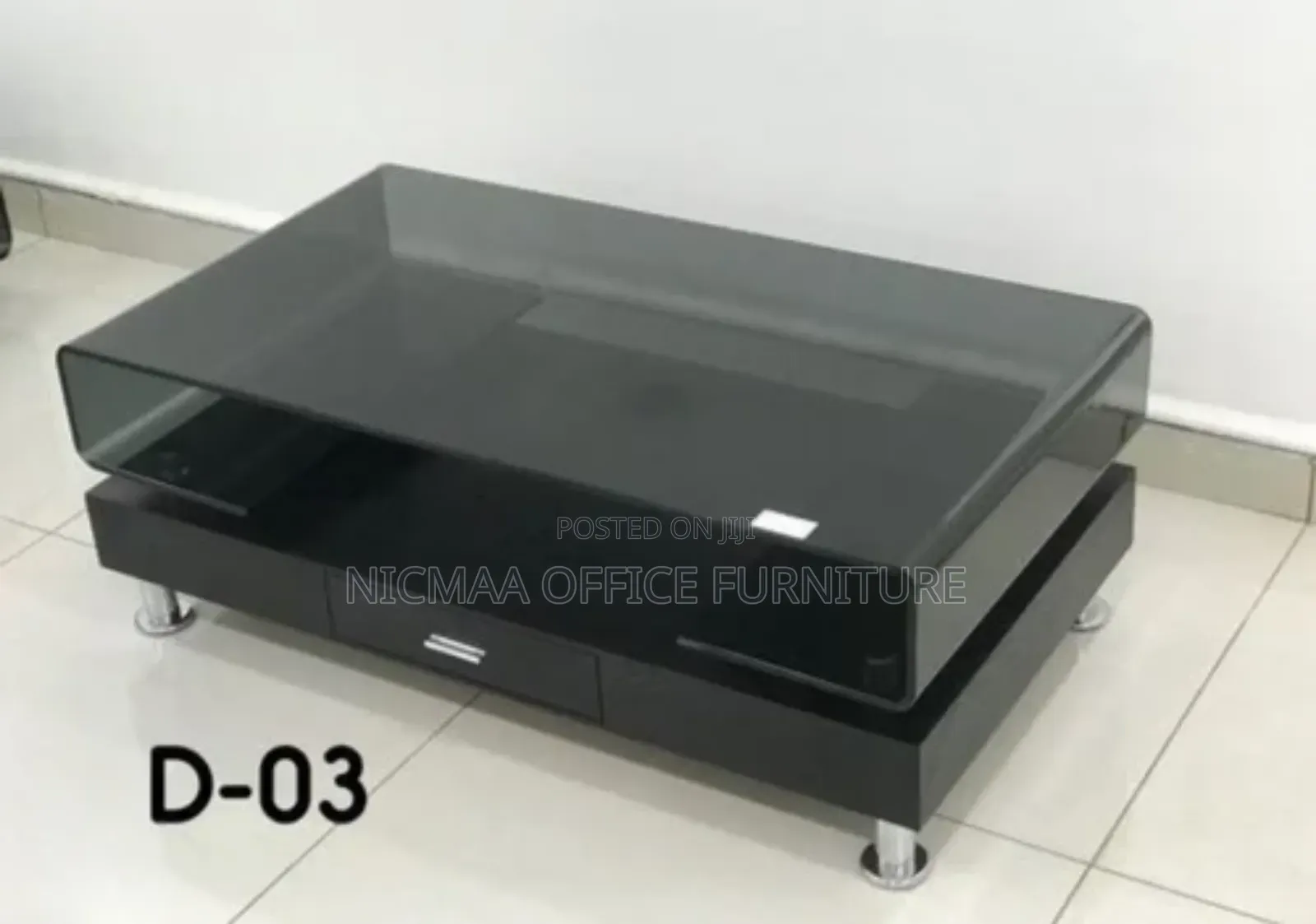 Curva Black Glass Coffee Table