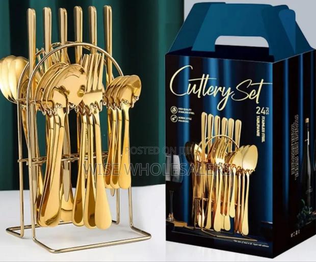 *24pc Cutlery Set (Gold Colour)* - main view