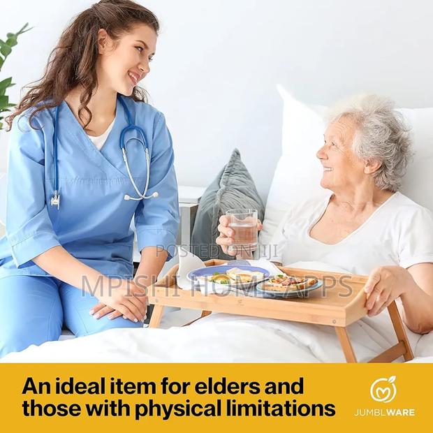 Breakfast in Bed Foldable Bamboo, Brown Wooden - thumbnail 4