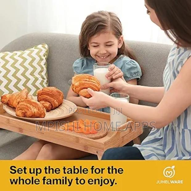 Breakfast in Bed Foldable Bamboo, Brown Wooden - thumbnail 5