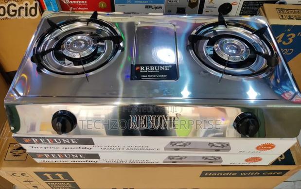 Rebune Gas Stove Non-Stick 2 Burner
 Auto Ignition ;