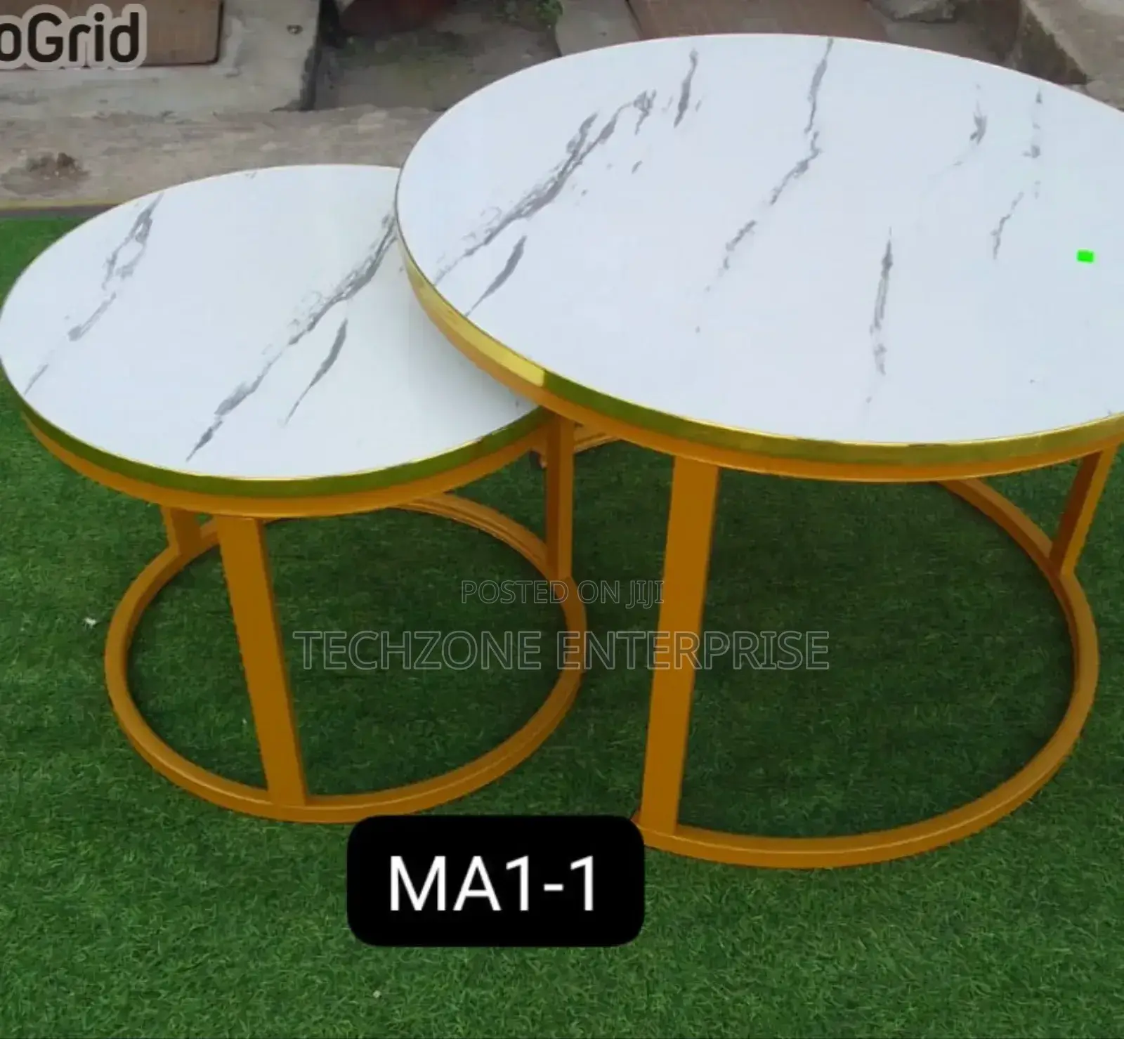Stylish White Nesting Coffee Table Marble Effect (Mdf) ;